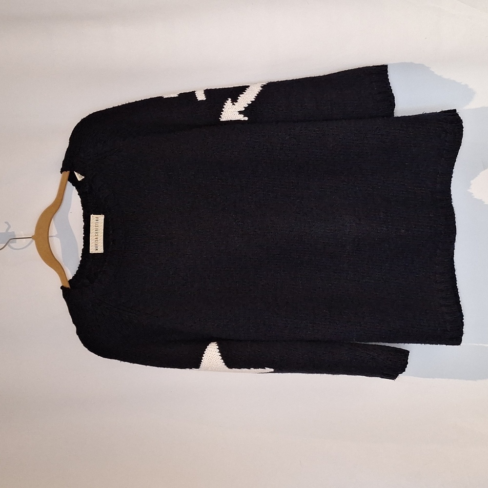 Marisa Christina Navy Blue and White Star And Anchor Crew Neck Sweater Novelty